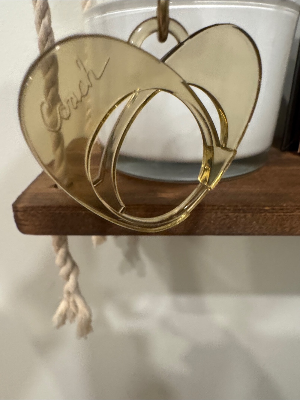 Coach Gold Heart Charm Lantern Accent